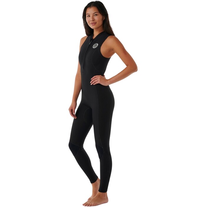 2024 Rip Curl Mujer G-Bomb 2.0 1.5mm Front Zip Long Jane Neopreno 132WFS - Black